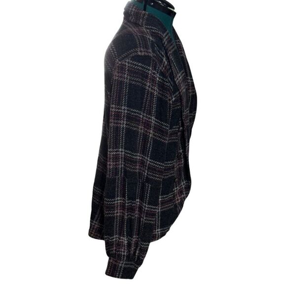 Maurices Plaid Knit Military‑Style Blazer - Size Large, Gray/Pink/White - Picture 4 of 7